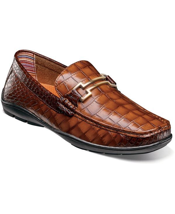 ステイシーアダムス メンズ シューズ スリッポン・ローファー Stacy Adams Mens Embrey Moc Toe Bit Slip On Loafer Cognac