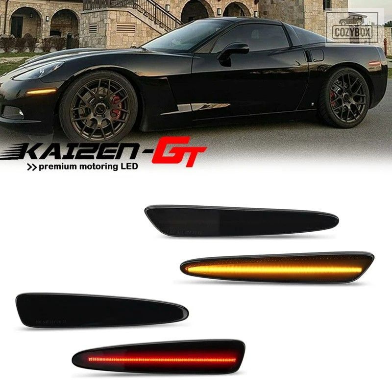 スモークレンズ フロント アンバー リア レッド LED サイドマーカー ライト 2005-2