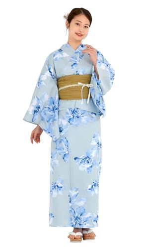 [NISHIORI] 二部式浴衣 レディース セパレート 浴衣セット 3点セット(浴衣、兵児帯,下駄) 簡単着付け 兵児帯付き セット 夏祭り 花火大会 二部式浴衣セット 女性用 トレンド柄 和モダン 着崩れしにくいry
