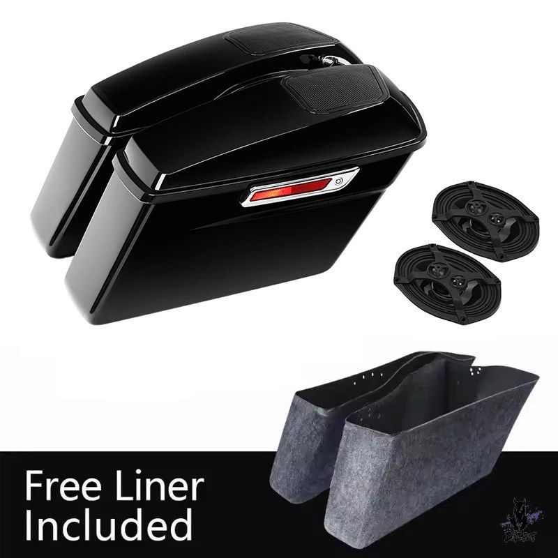 ハーレー ツーリング 2014-2026 ハードサドルバッグ 6x9インチスピーカー リッド ラッチ付き