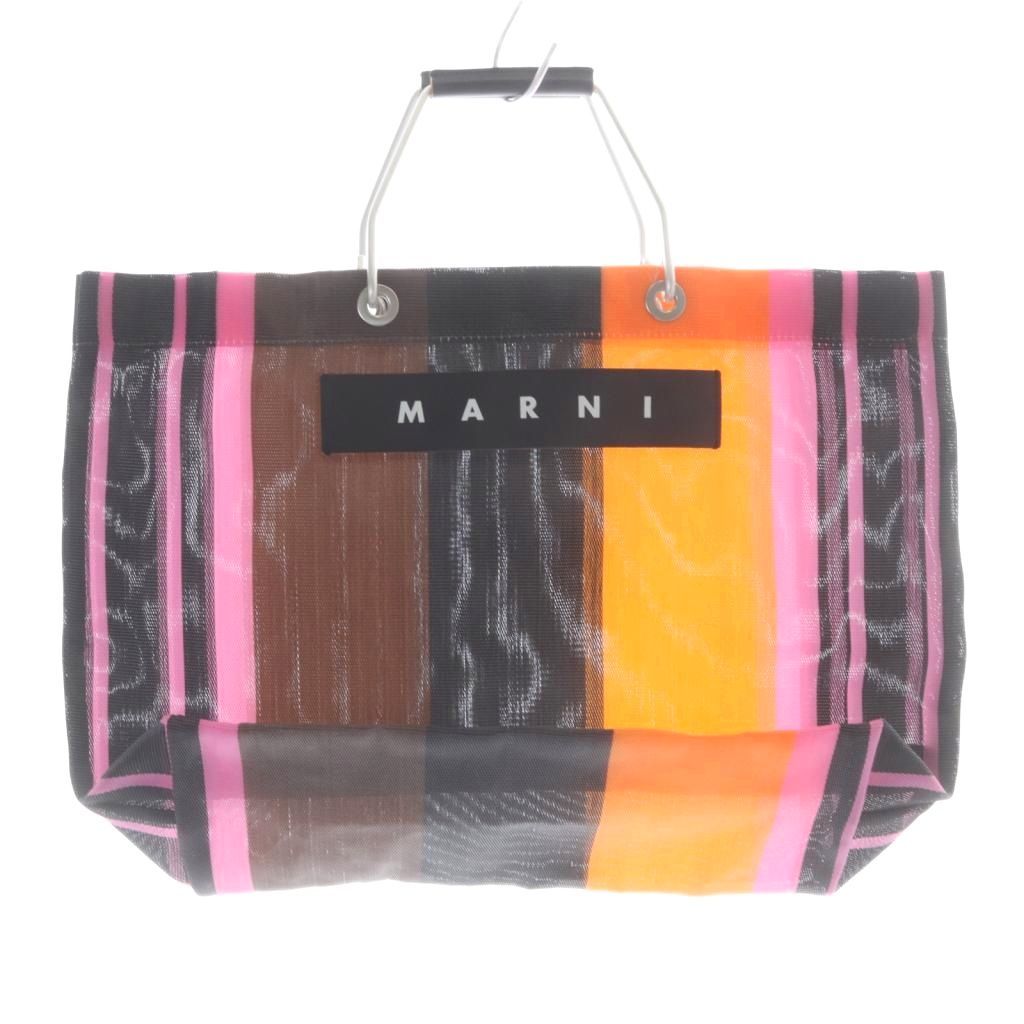 マルニ MARNI マーケット ショッピングトートバッグ ハンドバッグ オレンジ 黒