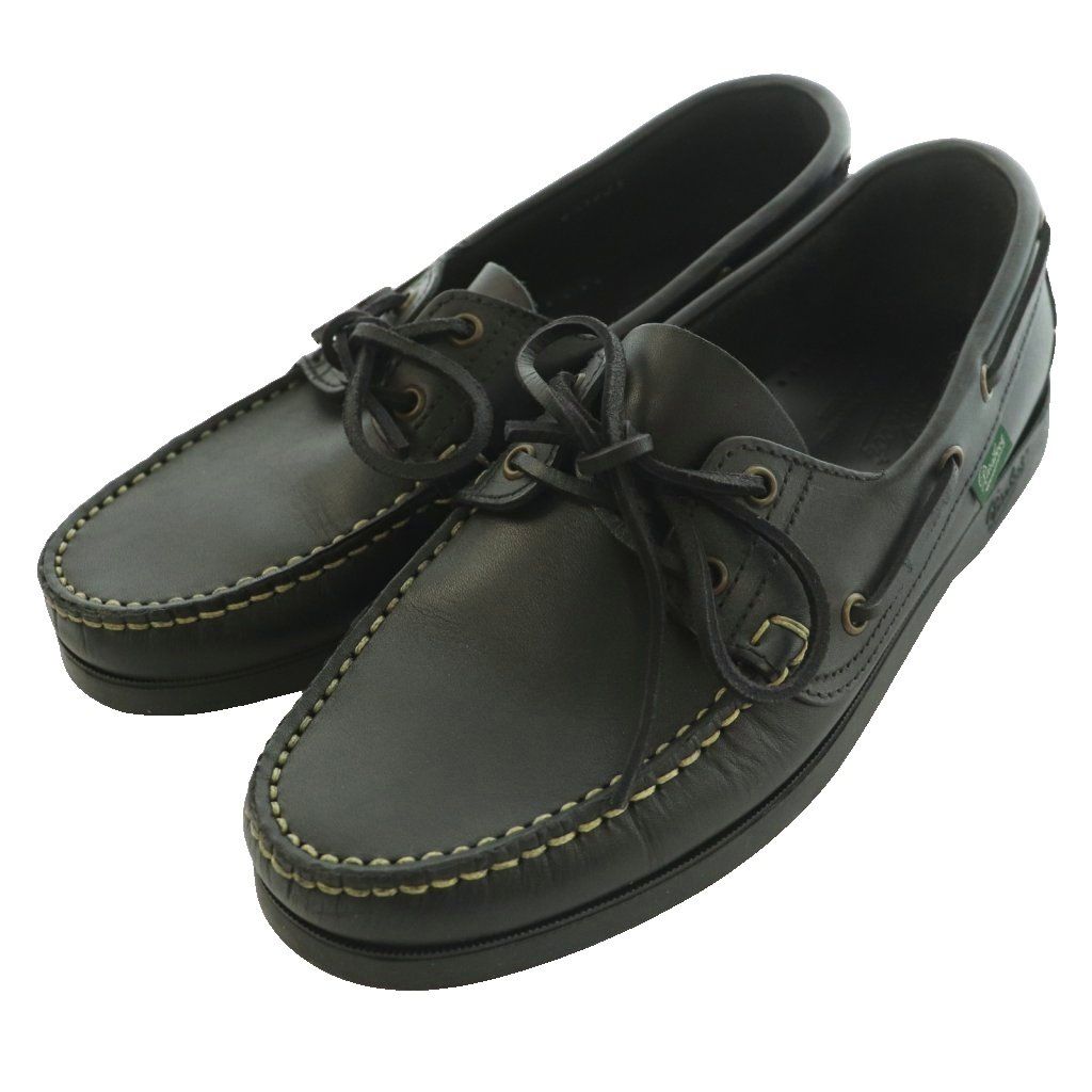 パラブーツ Paraboot バース BARTH レザー デッキシューズ カジュアル ボート 6.5 黒 ブラック /SS ■OS