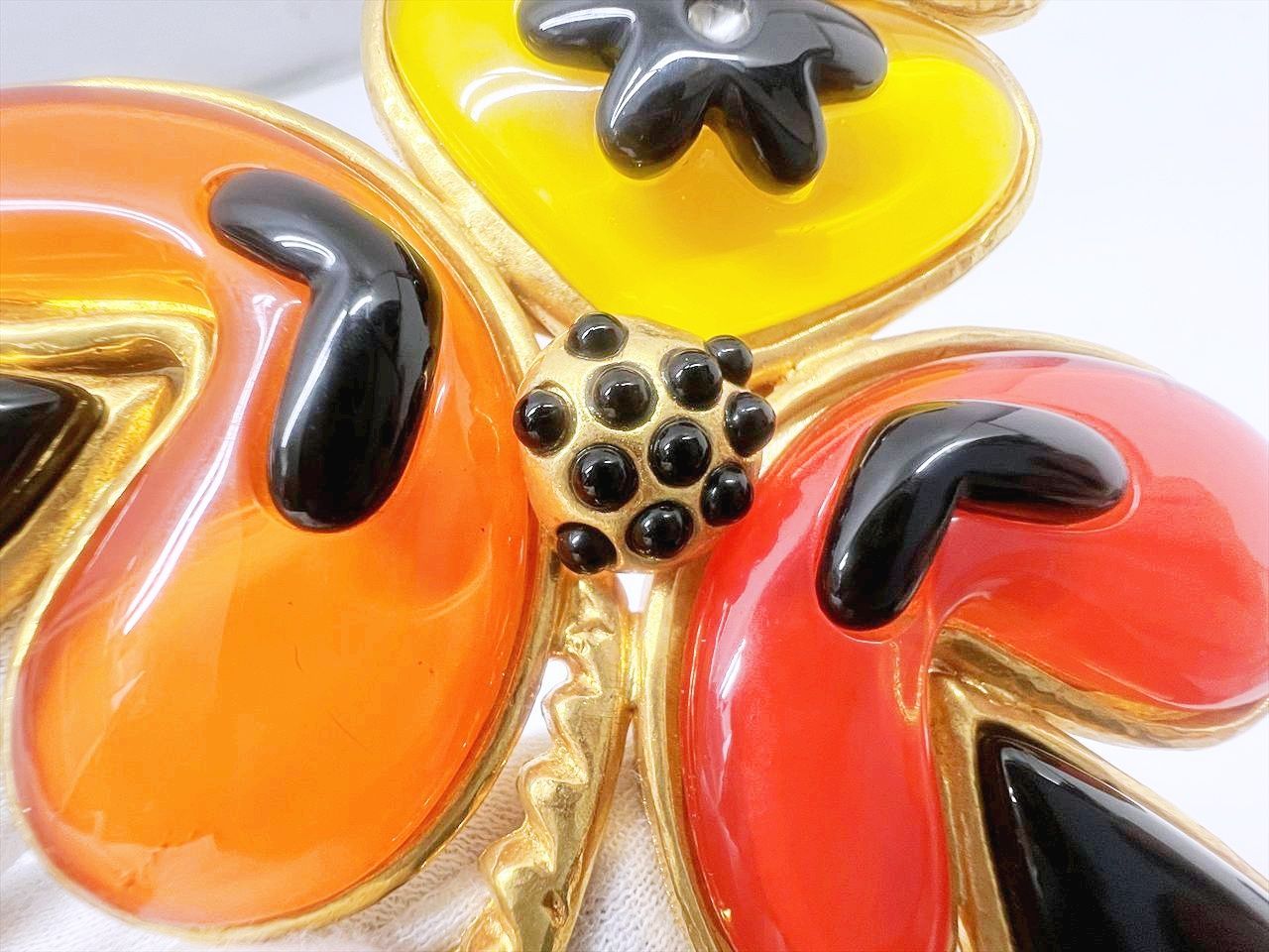 レア 大振り 美品 Christian Lacroix クリスチャンラクロワ フラワー