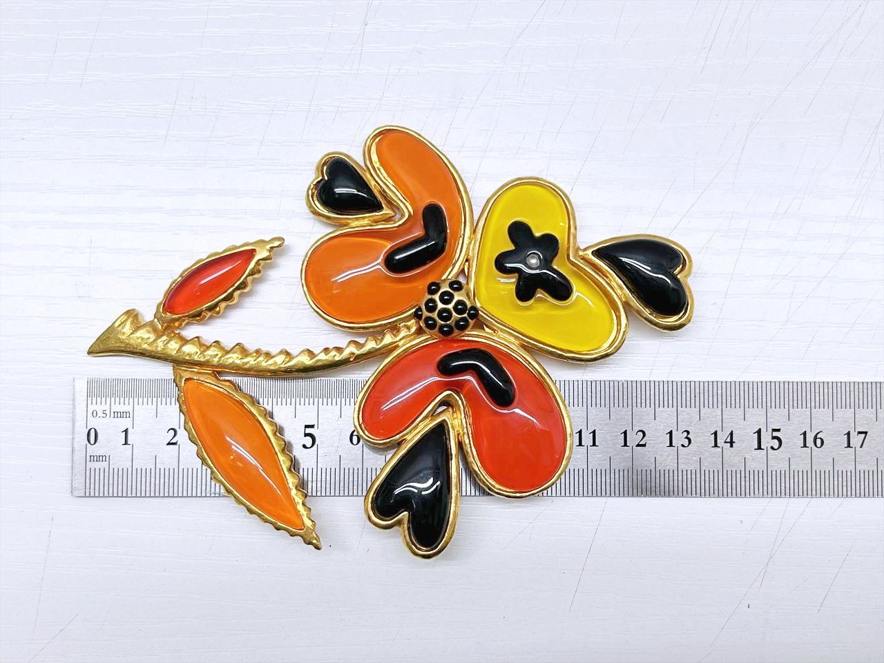 レア 大振り 美品 Christian Lacroix クリスチャンラクロワ フラワー
