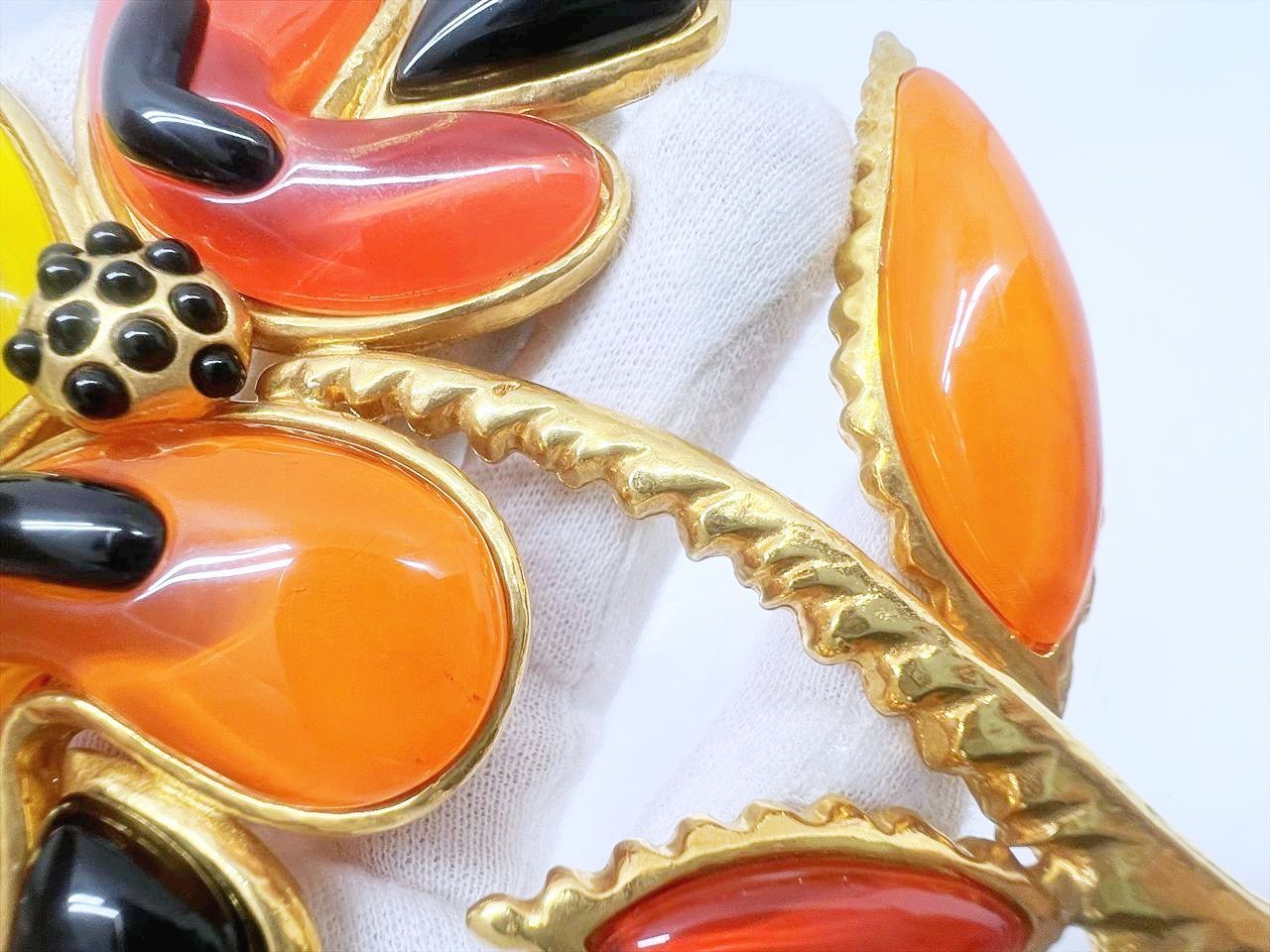 レア 大振り 美品 Christian Lacroix クリスチャンラクロワ フラワー