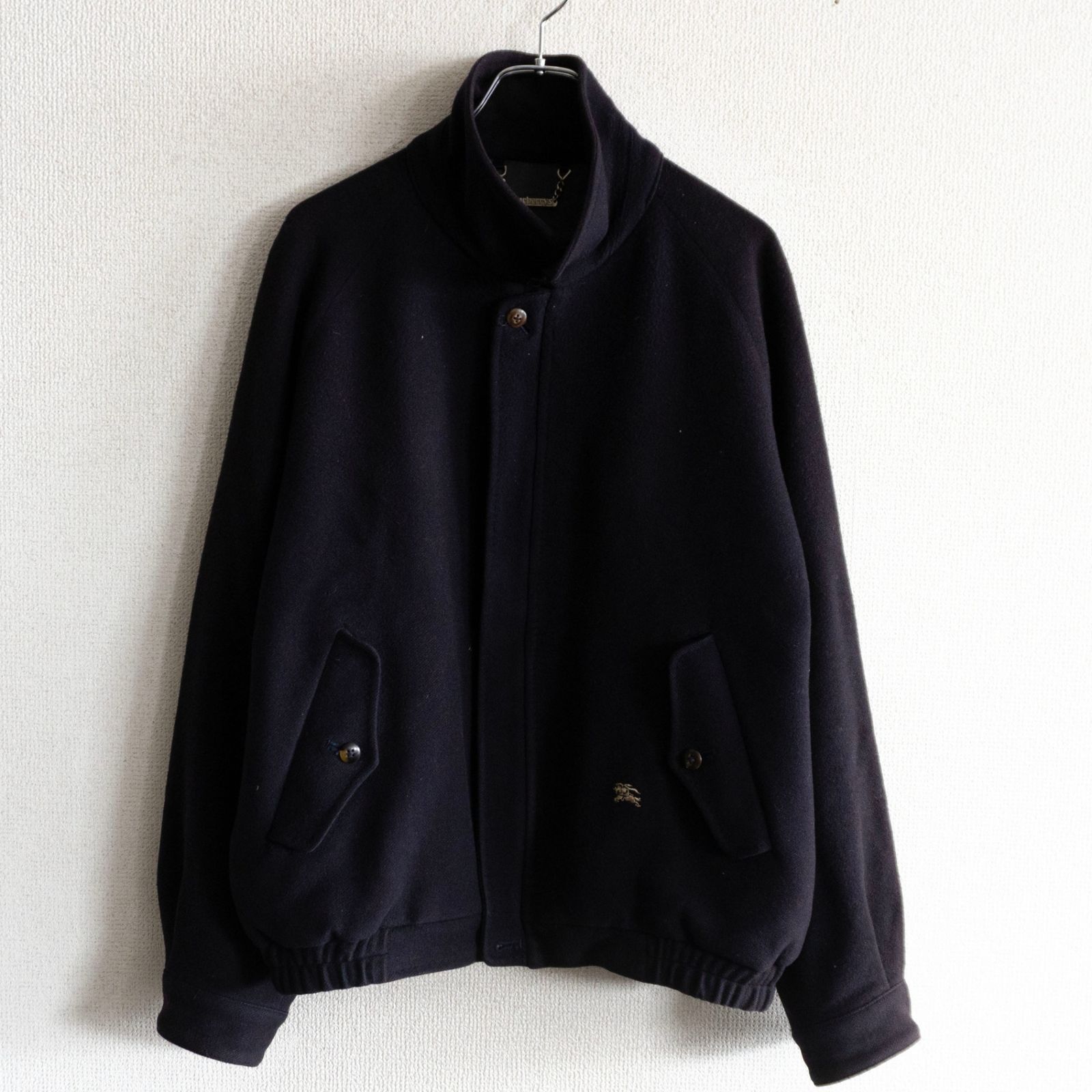 雰囲気抜群】 BURBERRYS 【wool swing jacket】 L ネイビー ウール