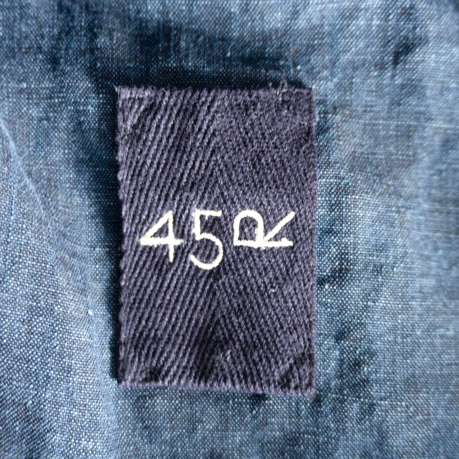 美品】45R【インディゴ リネン 908 ステンカラーコート】45rpm