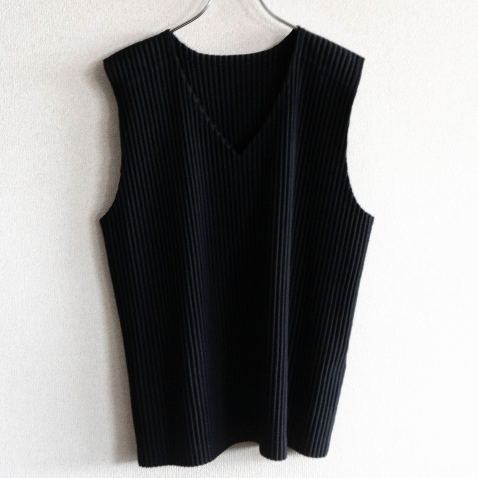 美品】 HOMME PLISSE ISSEY MIYAKE【プリーツ ベスト】3 ブラック
