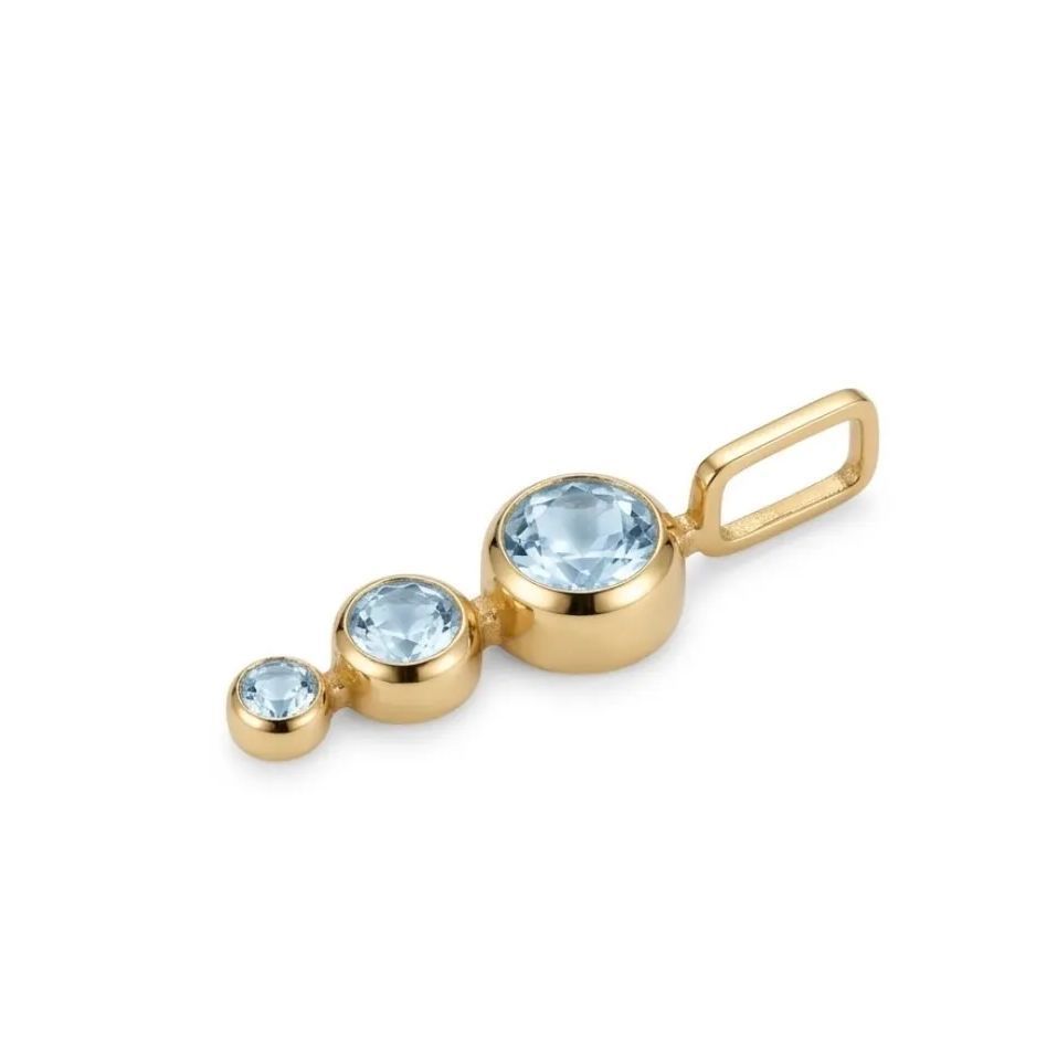【K18】18金 ネックレストップ ゴールドアクセ 3連ストーン レディース 0.5g 10,650円