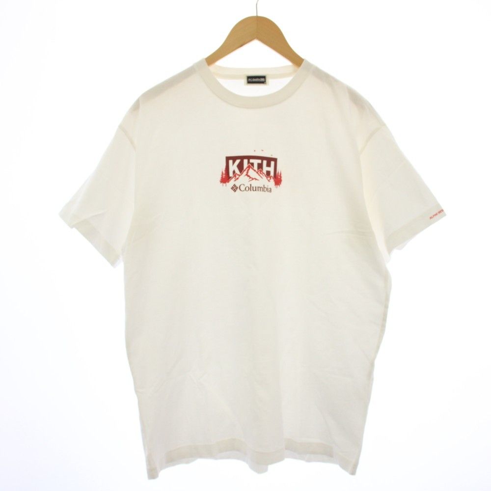 コロンビア Columbia × キス KITH Landscape Classic Logo Tee Shirt Tシャツ カットソー 半袖 クルーネック ロゴ M 白 KHM031999 /BM