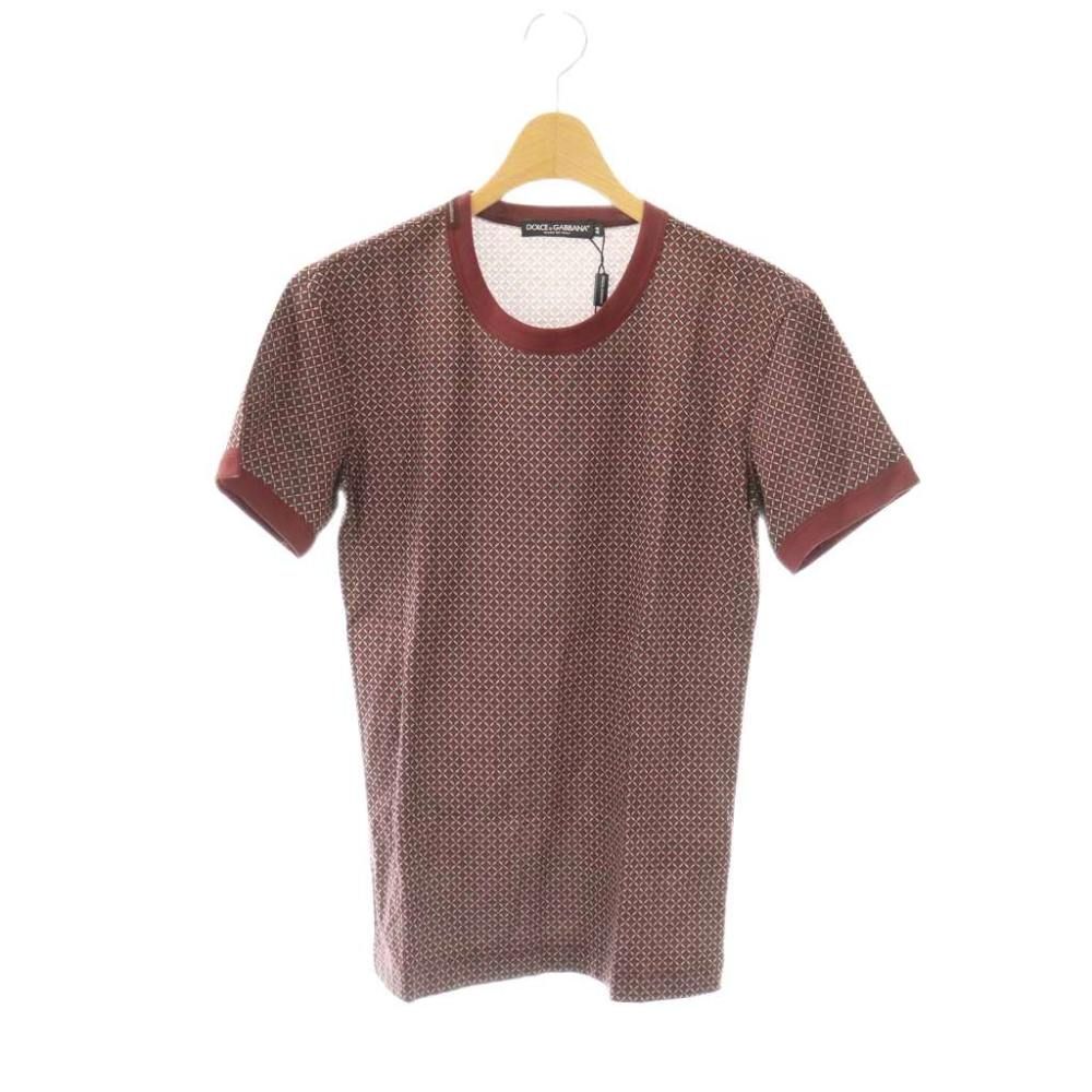 ディー&ジー ドルガバ ドルチェ&ガッバーナ D&G Tシャツ カットソー 半袖 クルーネック 総柄 44 ブラウン マルチカラー /DO ■GY19