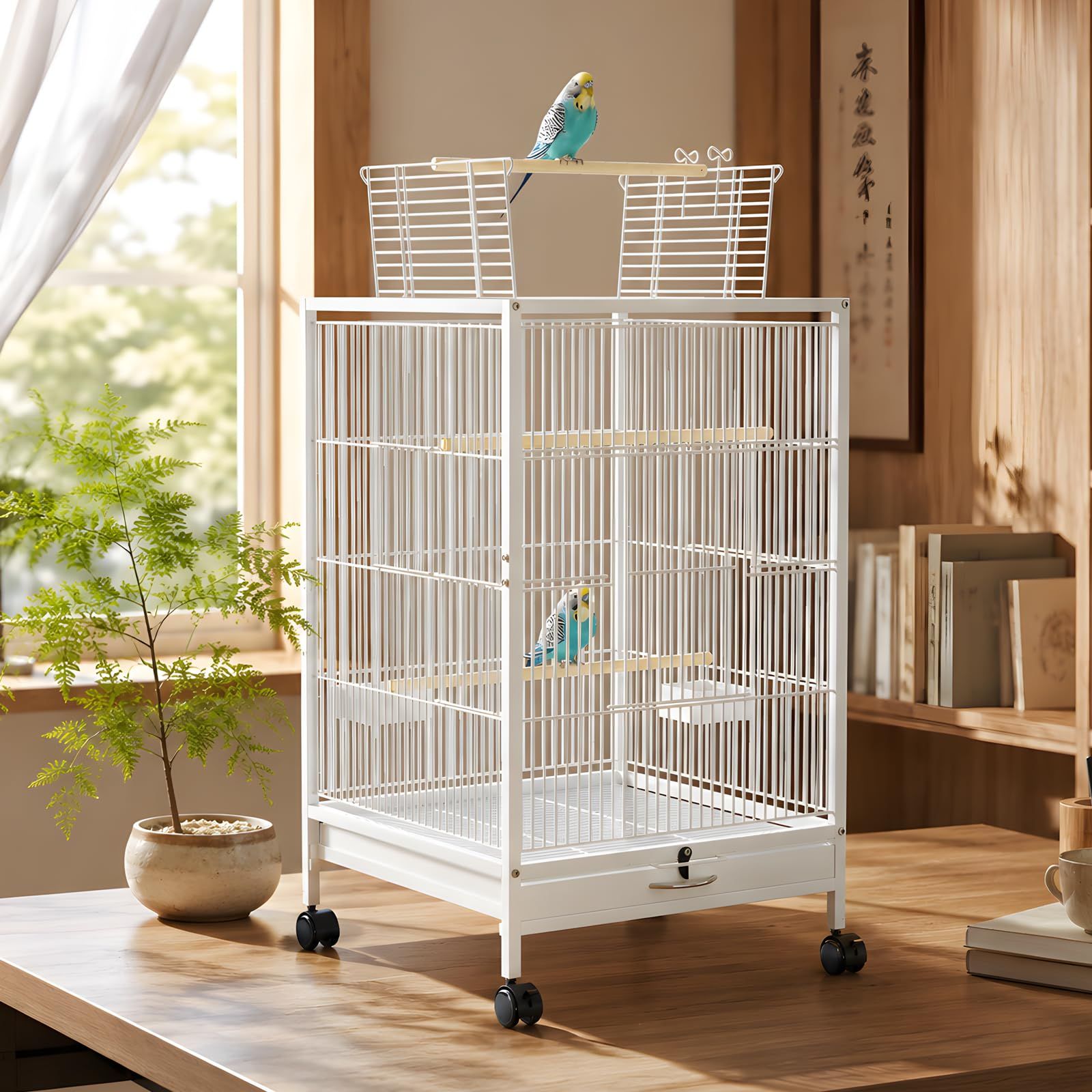 HopeFamily 鳥かご 鳥ケージ 46×46×94cm 大型 インコ ケージ 鳥籠 複数