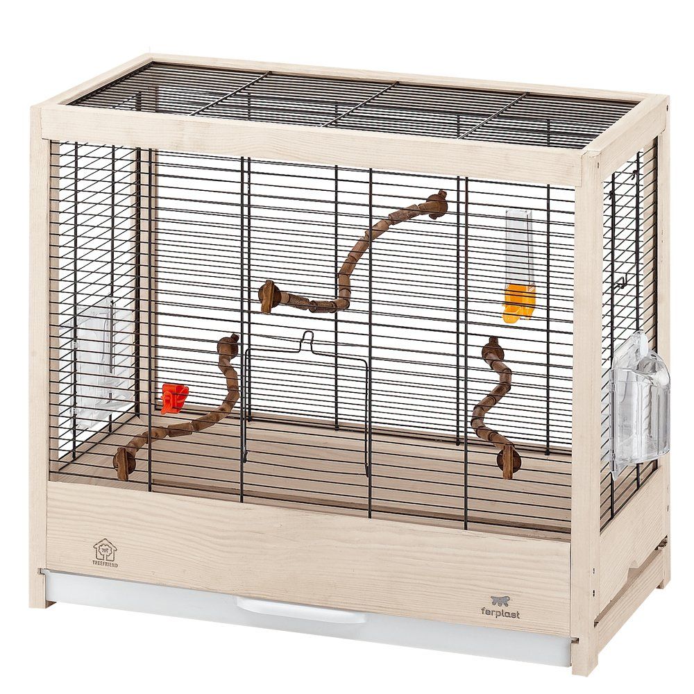 ファープラスト 鳥かご ジュリエッタ 4 GIULIETTA BLACK 木製 鳥籠 ゲージ フルセット カナリア、インコ 小型鳥用