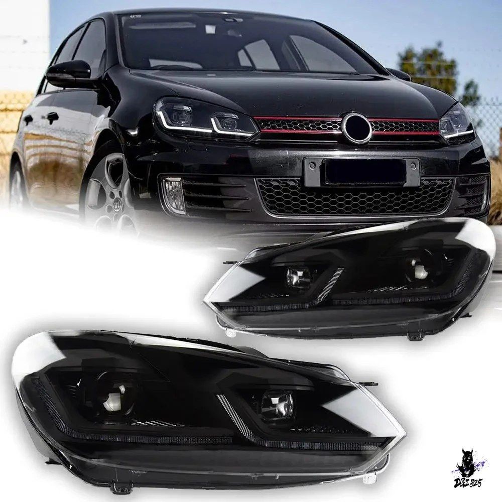 VW ゴルフ 6 Mk6 2008-2012年式 LED ヘッドライト プロジェクターレンズ ダイナミックシグナル