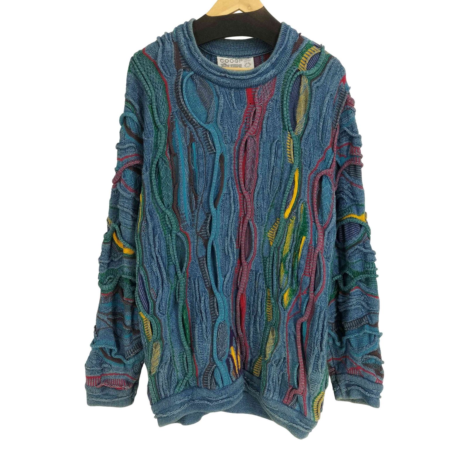 クージー COOGI 90S オーストラリア製 マルチカラー 3D ニット セーター メンズ import：M