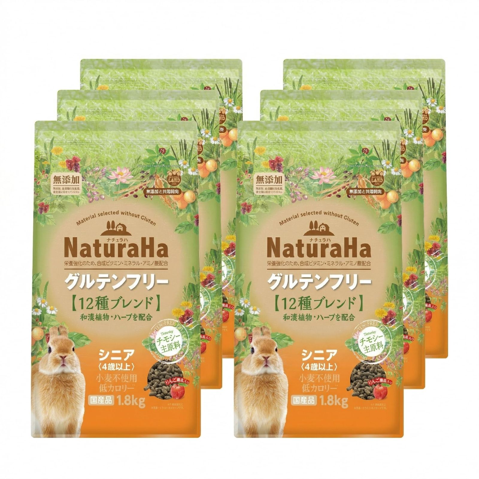 ミニマルランド ナチュラハ グルテンフリー 12種ブレンド ラビット シニア お徳用 10.8kg(1.8kg×6袋) 【ケース販売】