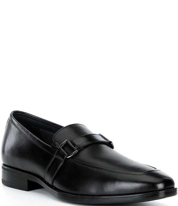 ジョンストンアンドマーフィー メンズ シューズ スリッポン・ローファー Johnston Murphy Mens Gibbons Embossed Bit Buckle Loafers Black ブ