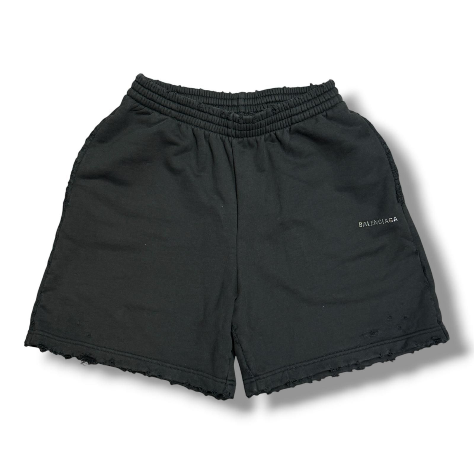 BALENCIAGA ダメージ加工 スウェットハーフパンツ ショートパンツ 