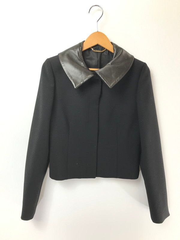 【中古品】 GUCCI グッチ LAMB LEATHER TRIM JACKET 207-1339-7278 ラムレザー トリム ジャケット アウター 【183-260621-rt-08-tagh】