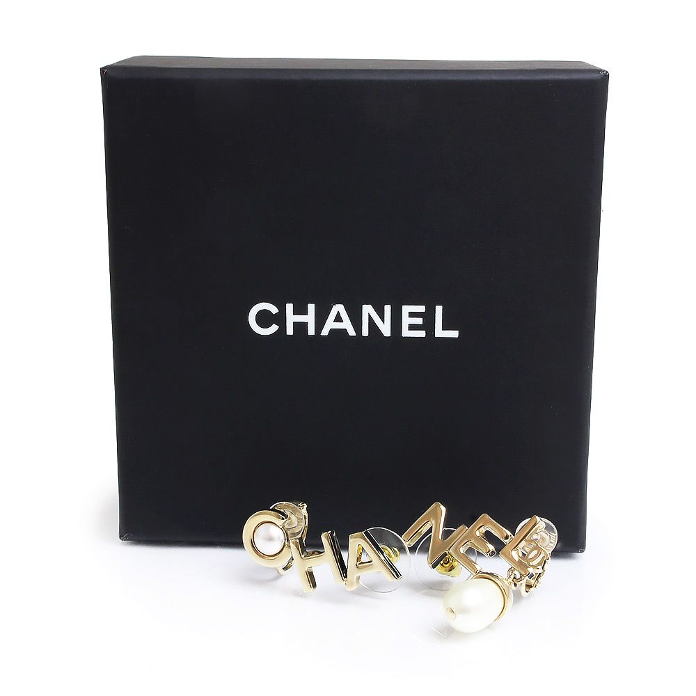 シャネル AB9508 ロゴ パール ゴールド ピアス 箱付 CHANEL（新品・未 