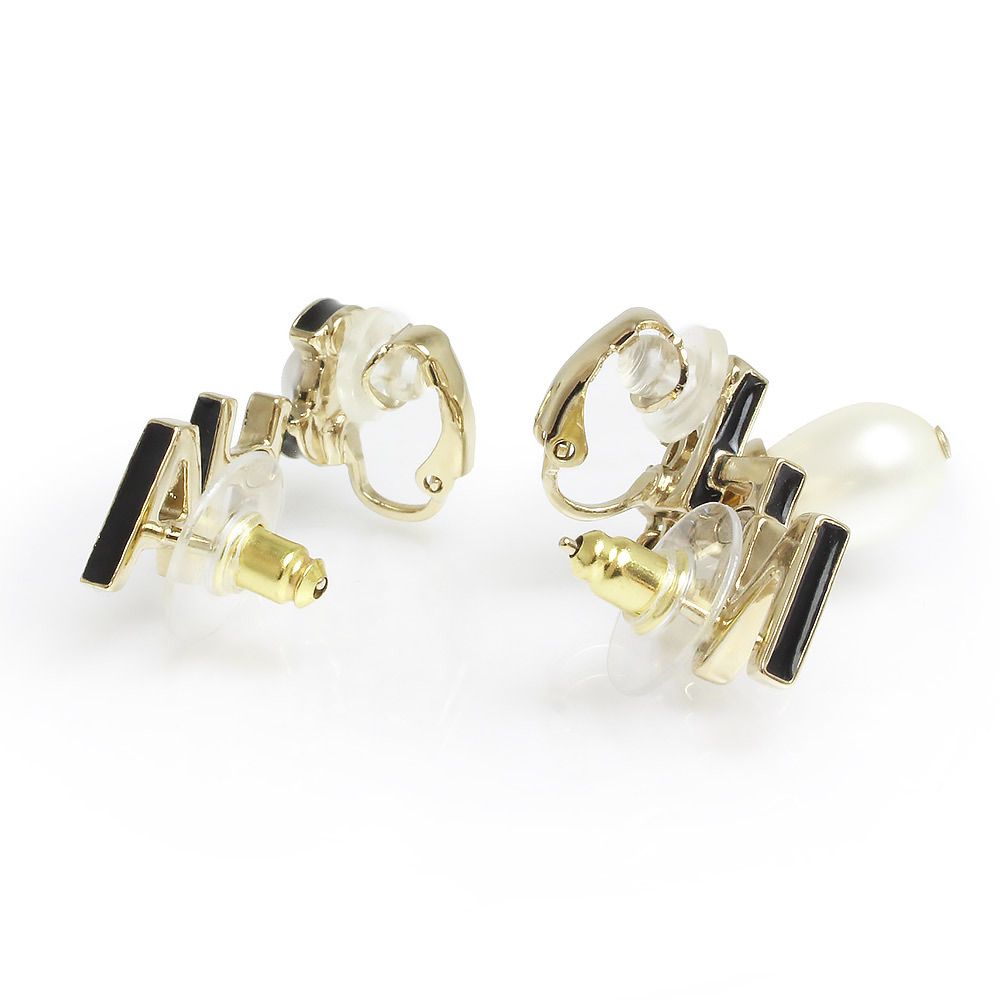 シャネル AB9508 ロゴ パール ゴールド ピアス 箱付 CHANEL（新品・未