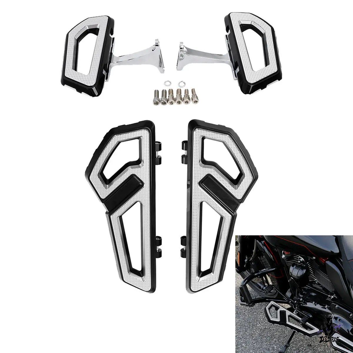 ハーレー ツーリング Street Glide Road King 1993-2024 フットボード フロント リア セット