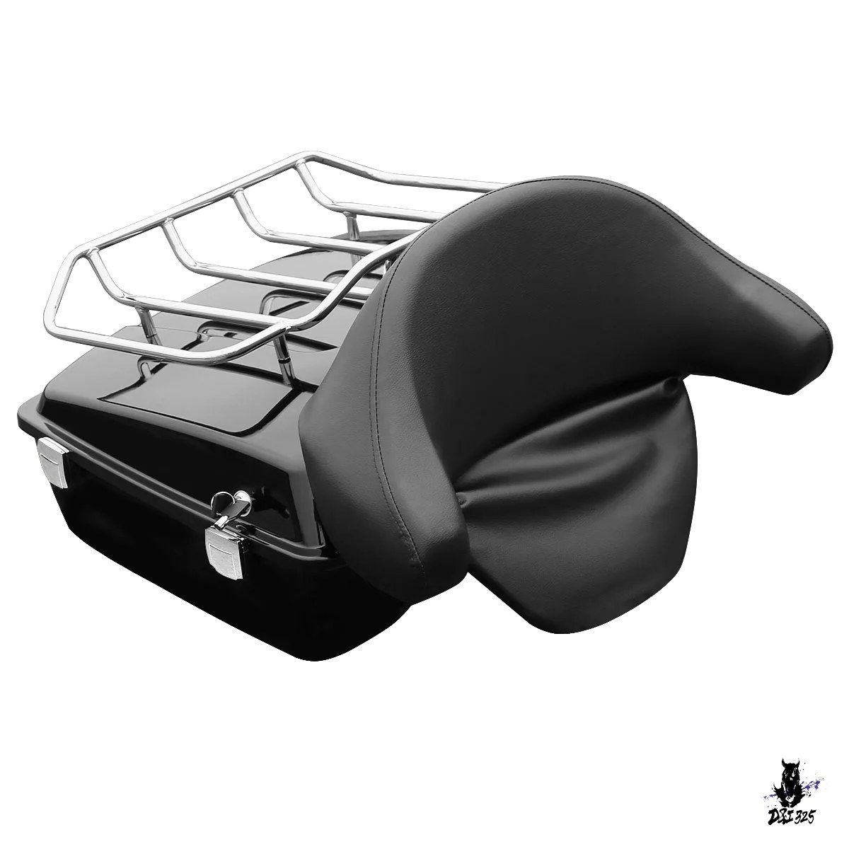 ハーレー ツーリング 1997-2013 10.7インチ チョップドトランク バックレスト ラックセット