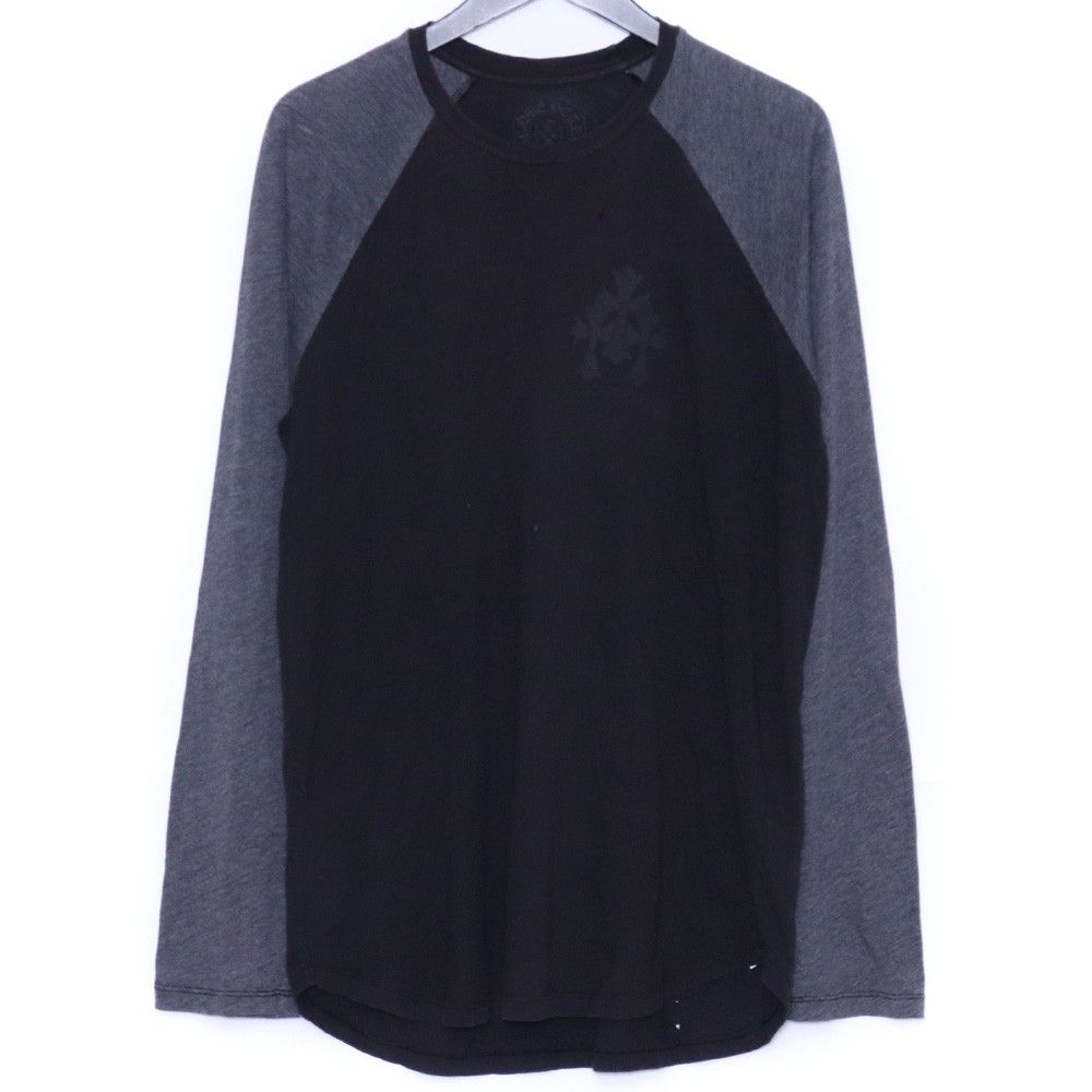 CHROME HEARTS タイヤトラックセメタリークロスプリントラグランロングスリーブTシャツ Mサイズ ブラック グレー