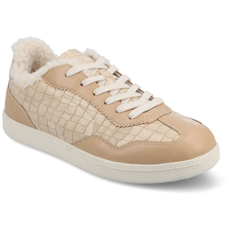 ジャーニー レディース シューズ スニーカー レース Journee Lummie Womens CasualaceUp Sneakers Croco Beige ベージュ