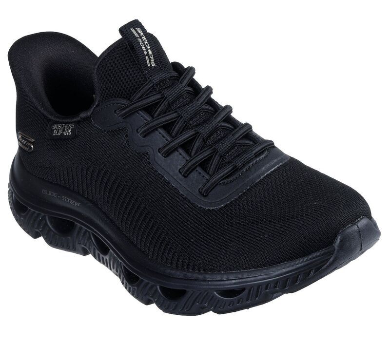 スケッチャーズ レディース シューズ スニーカー BOBS by Skechers Hands Free Slipins Arc Waves Womensneakers Triple Black ブラ