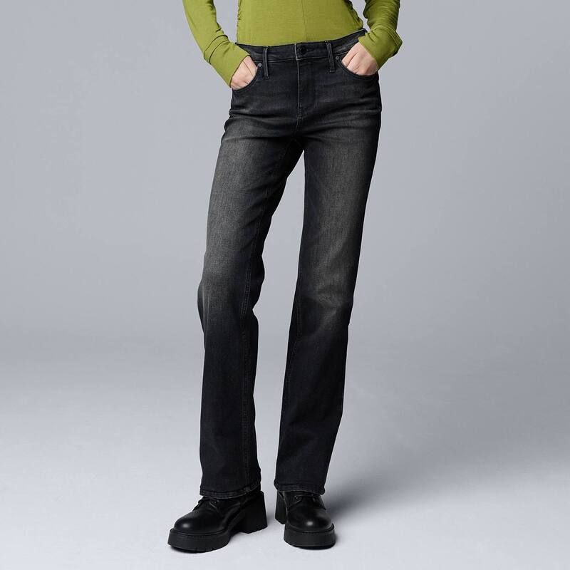 ヴェラウォン レディース ボトムス デニムパンツ ブーツカット ブーツ ジーンズ Womensimply Vera Wang Stretch Bootcut Jeans Alma Black Wash