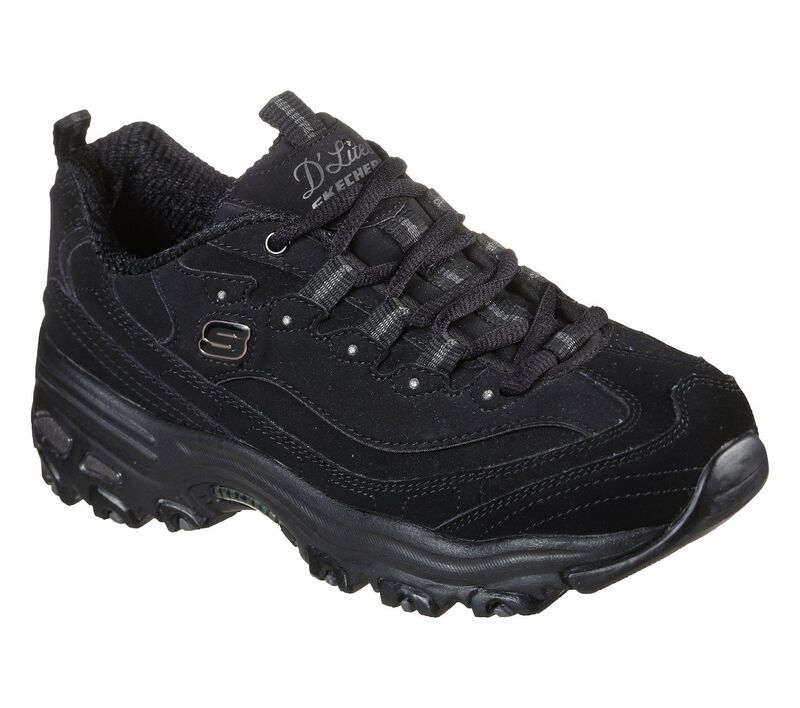 スケッチャーズ レディース シューズ スニーカー Skechers DLites Womenshoes Black Trubuck Leather ブラック