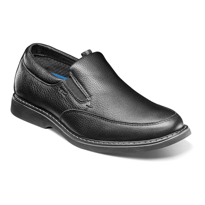 ノンブッシュ メンズ シューズ スリッポン・ローファー レザー Nunn BushR Otto Mens Leather Slip On Shoes Black Tumbled ブラック
