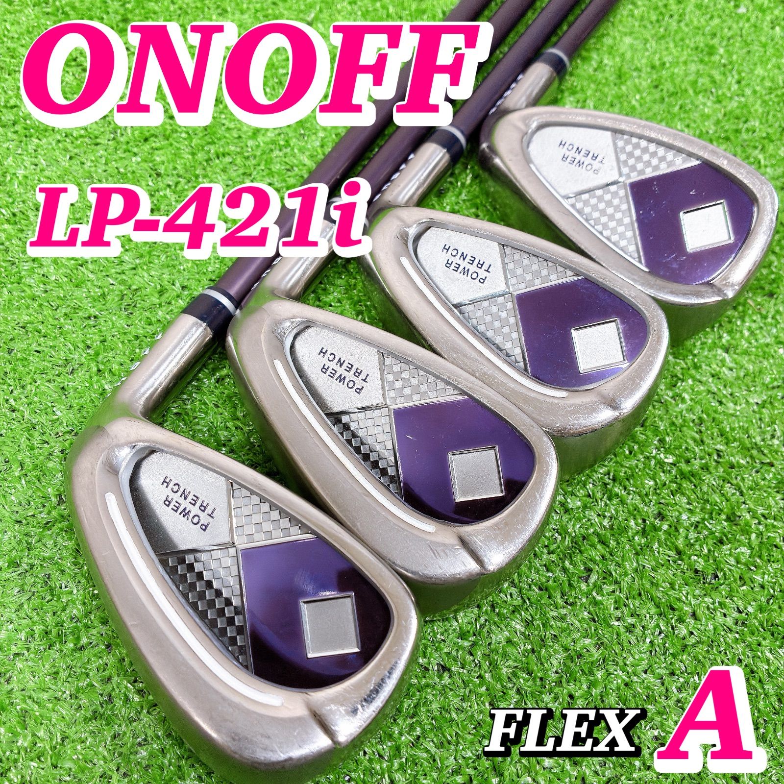 レディース オノフ ONOFF アイアンセット 4本 A LP-421i 初心者 入門 7-9P 純正カーボン 2021年
