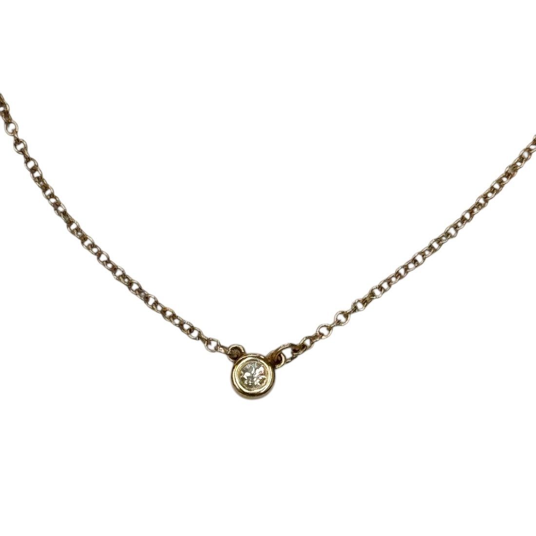 Tiffany & Co. ティファニー バイザヤード ネックレス K18PG ペンダント ダイヤモンド ピンクゴールド 750 2.2g 1Pダイヤ レディース ジュエリー シンプル お洒落 かわいい 【ブランドギャラリー心斎橋店】