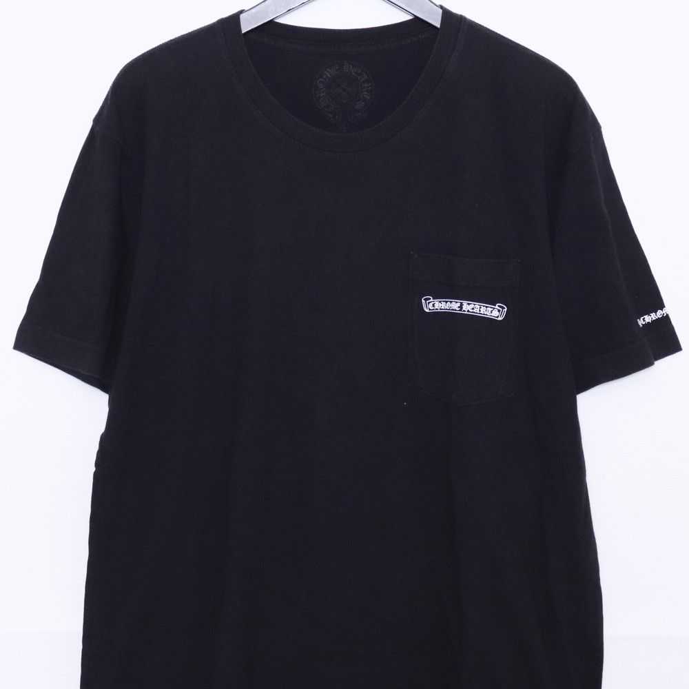 CHROME HEARTS スクロールラベル ポケットTシャツ Lサイズ ブラック