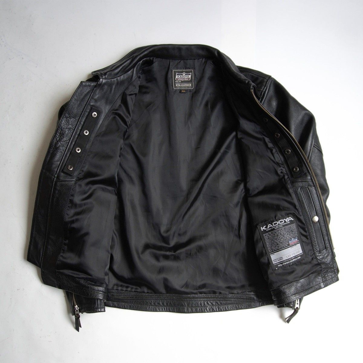 KADOYAシングルライダースレザージャケットブラックLサイズused 美品/ビッグサイズ】KADOYA【シングルライダースジャケット】 LL