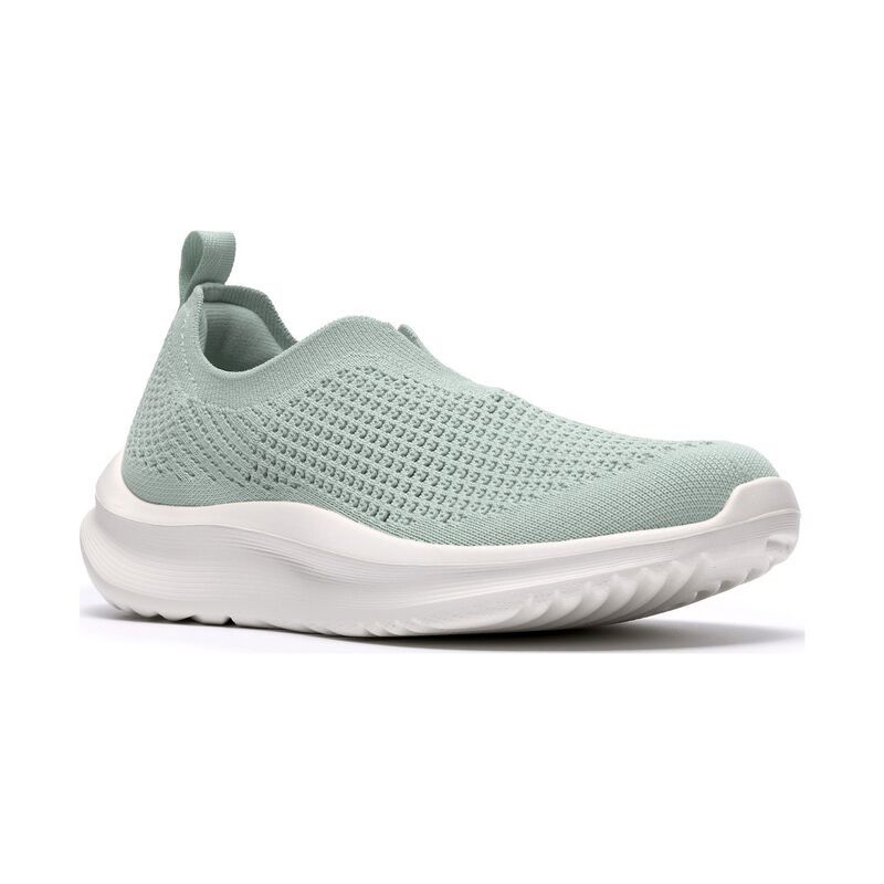 クラークス レディース シューズ スニーカー ニット Clarks Cloudstepper Solevana Womens Knit SlipOn Shoesage Green グリーン