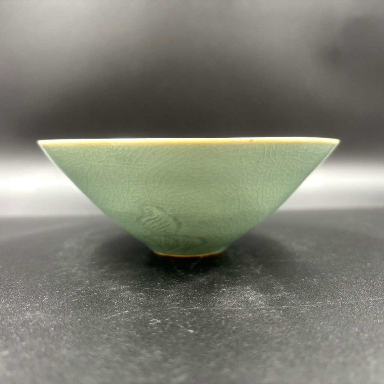 茶道具】青磁 茶碗 青岩作 「箱なし」骨董 古美術 - メルカリ