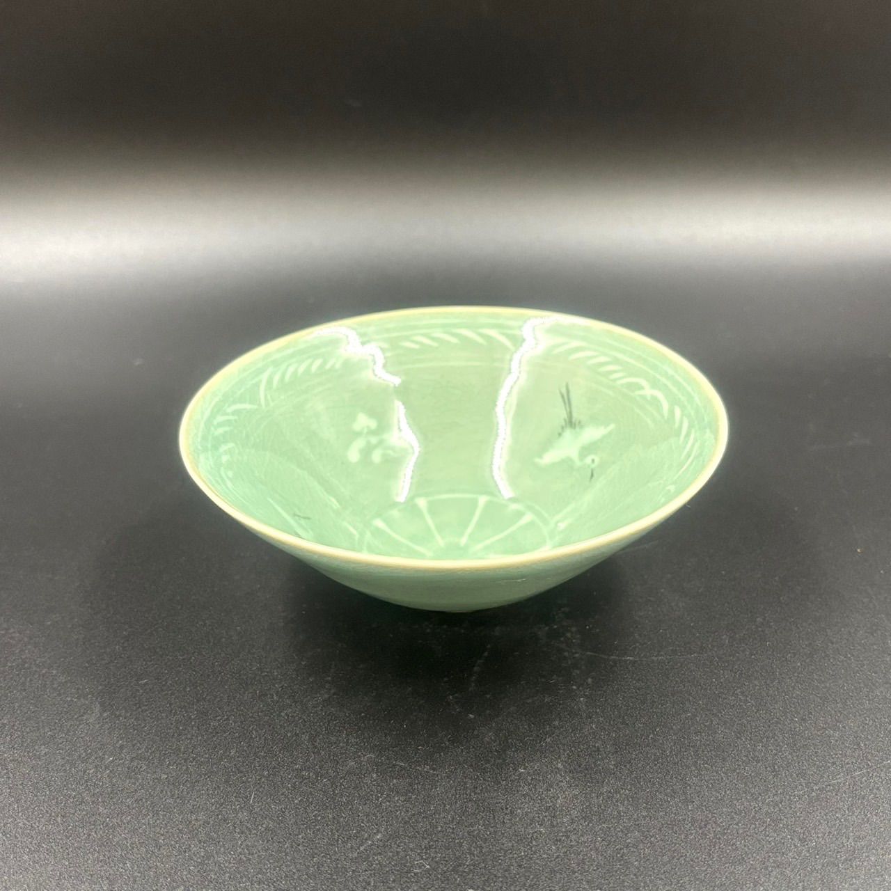 茶道具】青磁 茶碗 青岩作 「箱なし」骨董 古美術 - メルカリ
