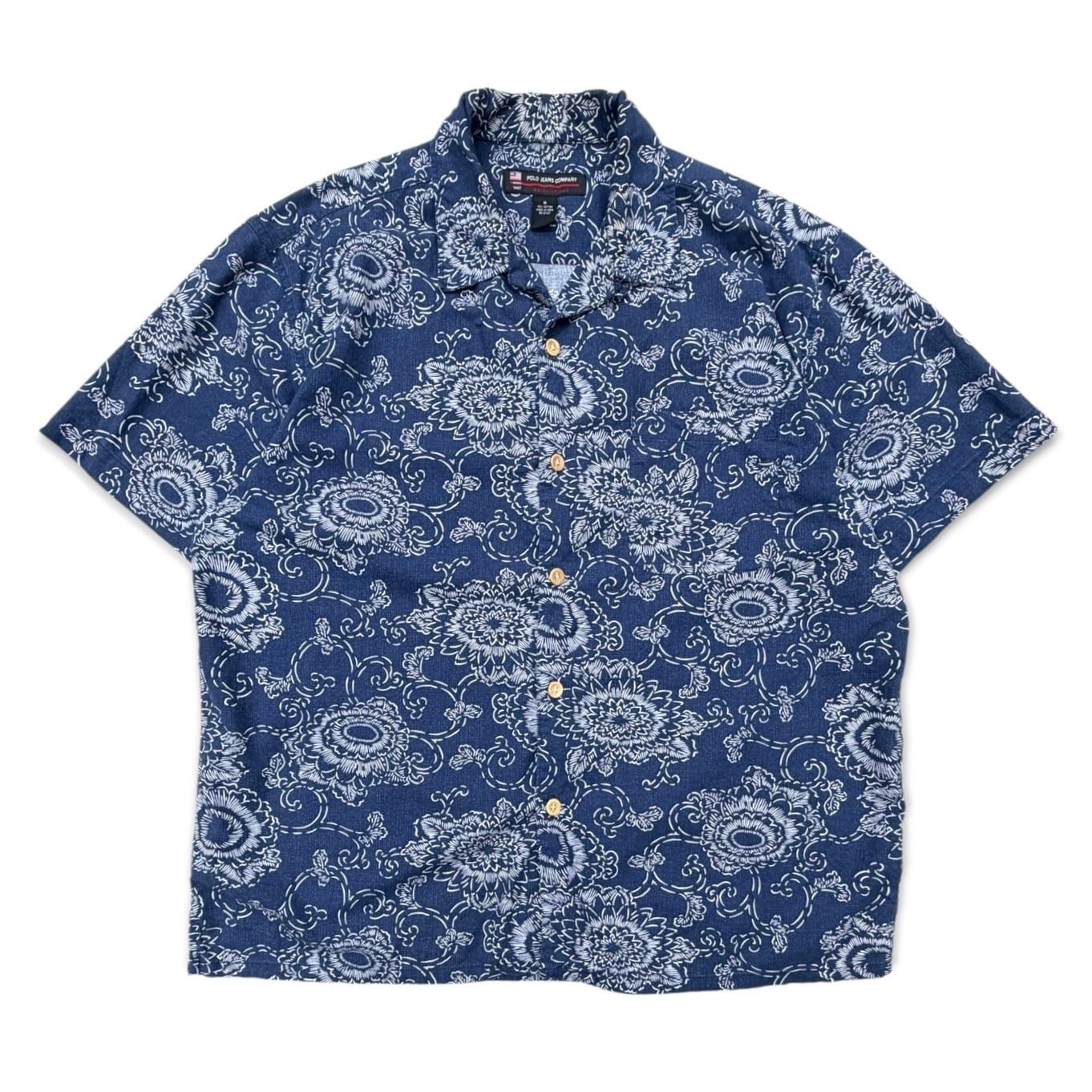 【RALPH LAUREN】オープンカラーシャツ　polo jeans company ラルフローレン　アロハシャツ　花柄