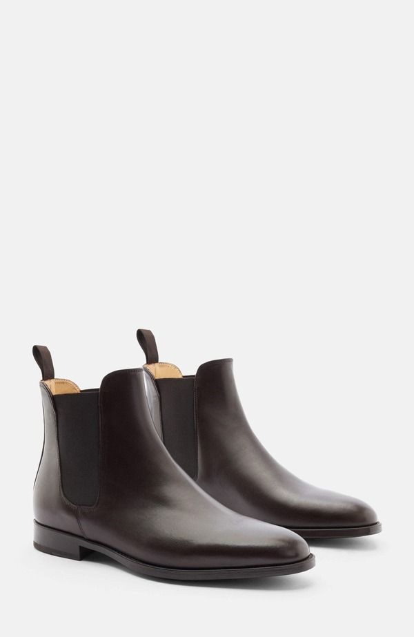 スカロッソ メンズ シューズ ブーツ・レインブーツ チェルシーブーツ チェルシー SCAROSSO Giacomo Chelsea Boots Brown Calf ブラウン