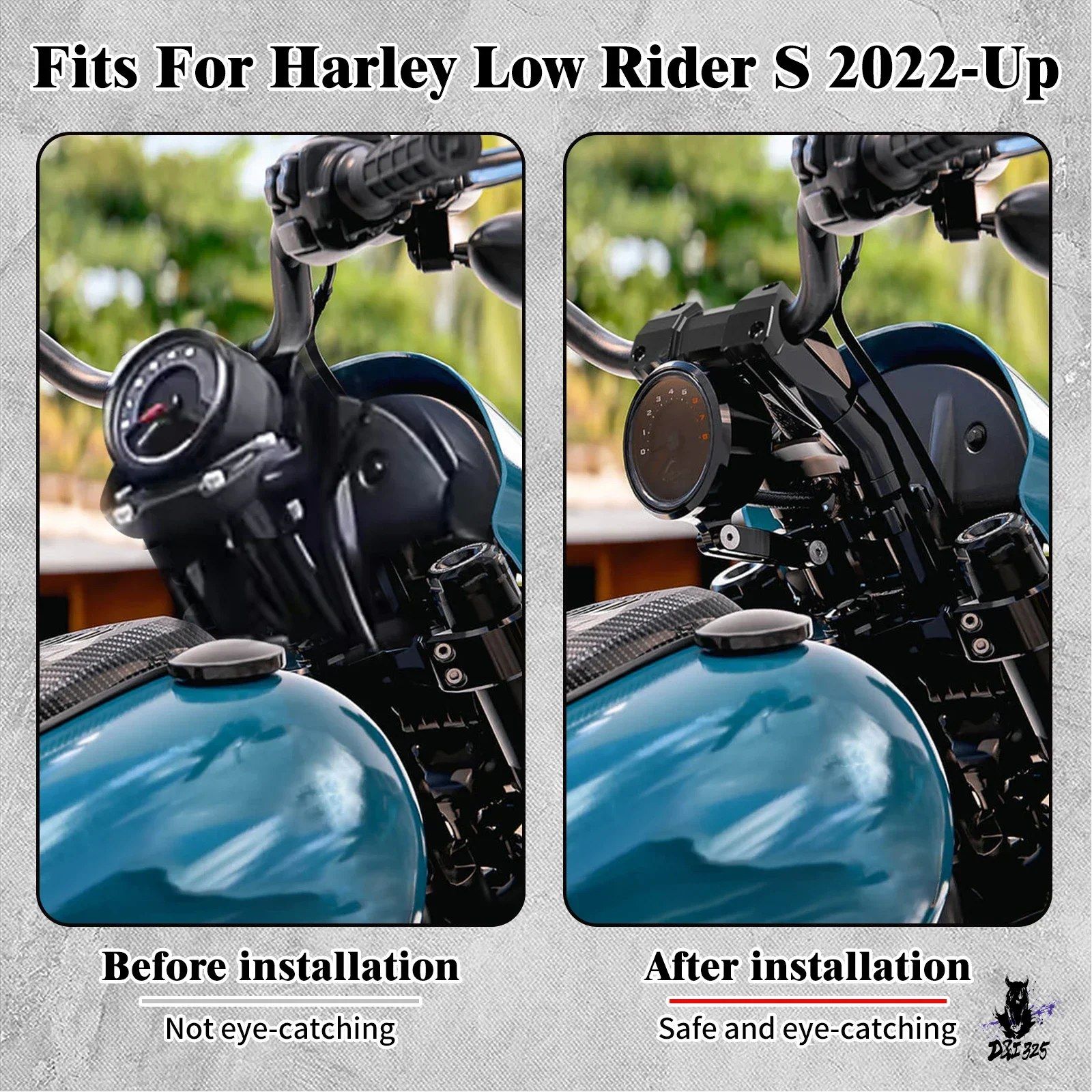 ハーレー Softail Lowrider S 2022年式～ 10インチ ハンドルバーライザー 計器ブラケット キット