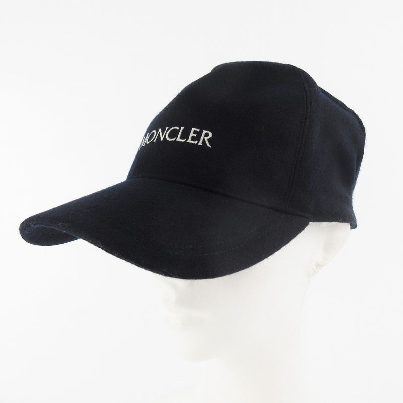 モンクレール MONCLER 20AW ニットドッキング ベースボールキャップ ロゴ 刺繍 F20913B72700 54233 コットン ウール 紺 ネイビー 帽子