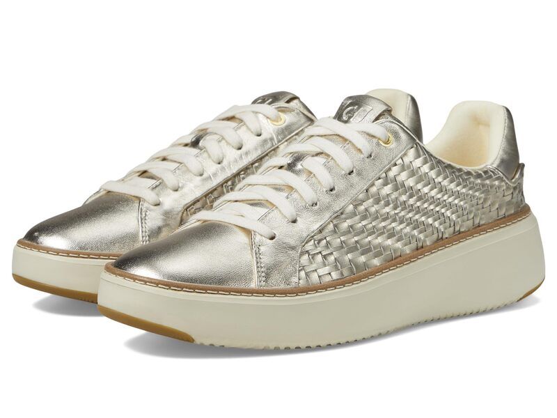 コールハーン レディース シューズ スニーカー Cole Haan Grandpro Topspin Sneaker Soft Gold Genevieve Weave LeatherIvory アイ