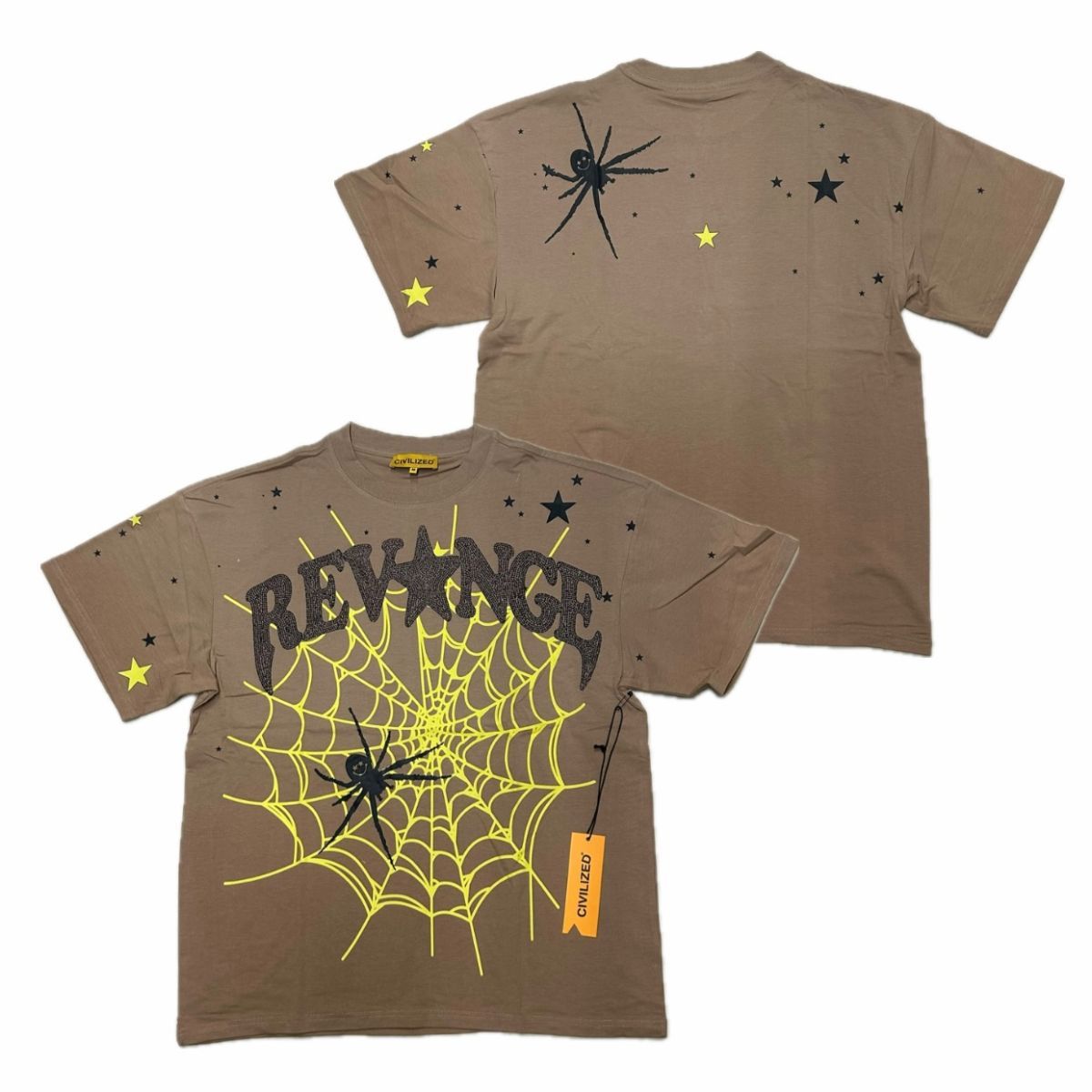 米国発 Civilized シヴィライズド Revenge T-Shirts リベンジ スパイダー 半袖 Tシャツ アイスコーヒー (CropT48)