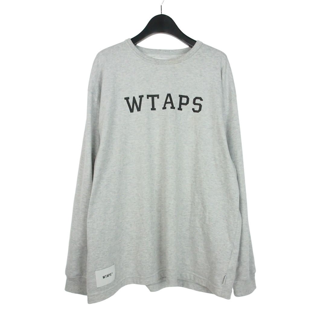 ダブルタップス WTAPS 25SS ACADEMY/LS /CTPL アカデミー Tシャツ カットソー ロンT ロゴプリント 長袖 01 グレー 251ATDT-CSM18