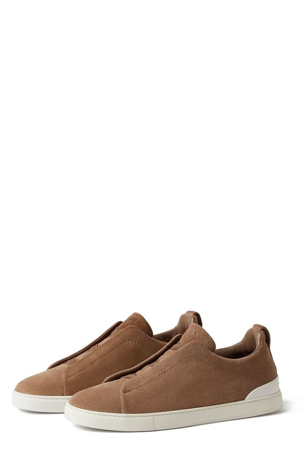 ゼニア メンズ シューズ スニーカー スエード ZEGNA Triple Stitch Suede SlipOn Sneaker Cocco