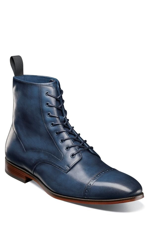 ステイシーアダムス メンズ シューズ ブーツ・レインブーツ キャップ Stacy Adams Henry Cap Toe Boot Navy ネイビー
