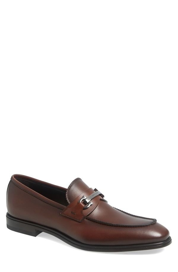 フェラガモ メンズ シューズ スリッポン・ローファー FERRAGAMO Boston Double Gancio Bit Loafer MidBrown T Moro ブラウン